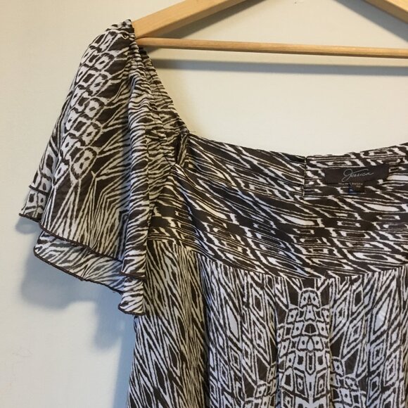 NWT Vintage Jessica Arizona Flutter Sleeve Tie Hem Blouse - Picture 4 of 16